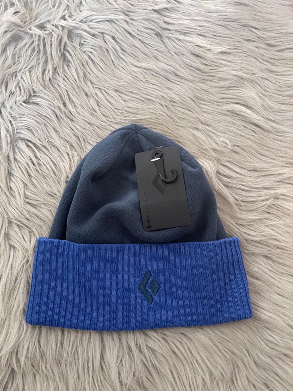 Black Diamond Navy and Royal Blue Fold-Over Beanie